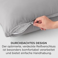 BEDSURE Párnahuzat 40x80 cm - 100% Pamut Cipzáras Díszpárna Huzat, Légáteresztő, Puha, Tartós, Világosszürke, Oeko-Tex Tanúsítvánnyal 4