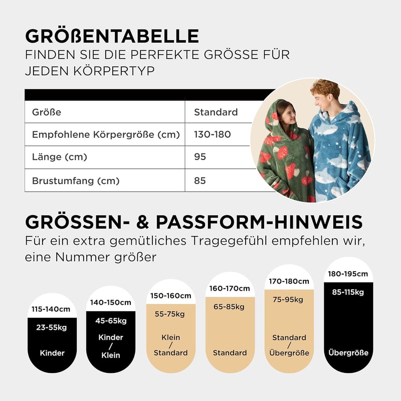 BEDSURE Piros Ujjas Takaró Pulóver - Hordható Meleg Flanel Takaró Felnőtteknek
