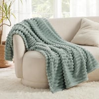 BEDSURE Puha Bolyhos Takaró - Zöld Polár Pléd Kanapéra, Meleg Vastag Kord Ágytakaró Nappali Dekorációhoz, Modern Stílusú Puha Takaró, 150 x  - 150 x 200 cm, 09-green 2