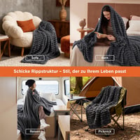 BEDSURE Puha Flanel Takaró 150x200cm Sötétszürke Kanapé és Ágy Pléd 4