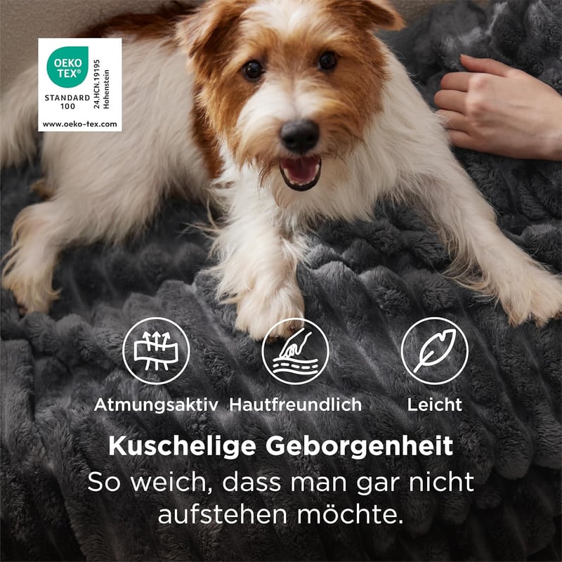 BEDSURE Puha Flanel Takaró 150x200cm Sötétszürke Kanapé és Ágy Pléd