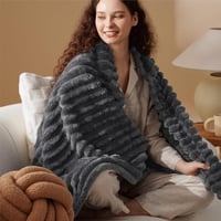 BEDSURE Puha Flanel Takaró 150x200cm Sötétszürke Kanapé és Ágy Pléd 7