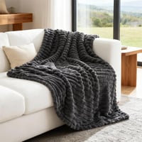 BEDSURE Puha Flanel Takaró 150x200cm Sötétszürke Kanapé és Ágy Pléd 8