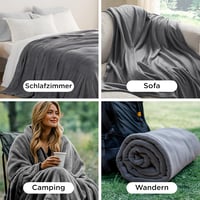 BEDSURE Puha Fleece Takaró 130x150 cm, Meleg Téli Pléd Kanapéra és Gyerekeknek, Szürke - 130 x 150 cm, Gray 5