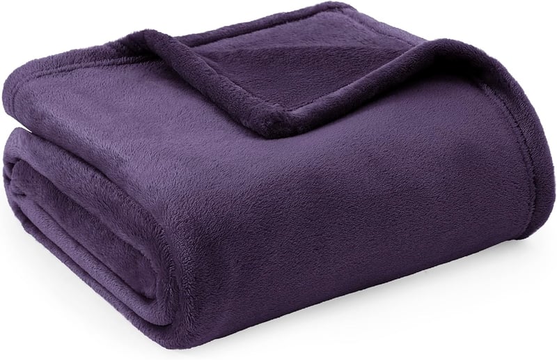 BEDSURE Puha Fleece Takaró 150x200 cm Lila Kanapé Pléd Téli Meleg Blanket