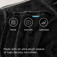 BEDSURE Puha Fleece Takaró 150x200 cm, Meleg Téli Pléd Kanapéra, Fekete 4
