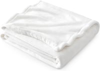 BEDSURE Puha Fleece Takaró 150x200 cm, Meleg Téli Pléd Kanapéra, Fehér 1