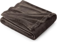 BEDSURE Puha Fleece Takaró 150x200 cm, Meleg Téli Pléd Kanapéra, Barna 1