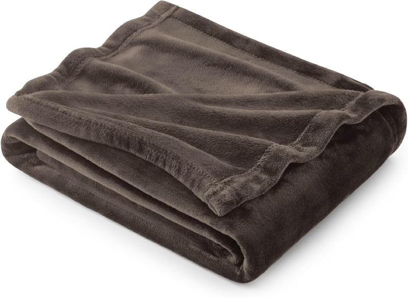 BEDSURE Puha Fleece Takaró 150x200 cm, Meleg Téli Pléd Kanapéra, Barna