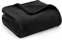 BEDSURE Puha Fleece Takaró 150x200 cm, Meleg Téli Pléd Kanapéra, Fekete 1