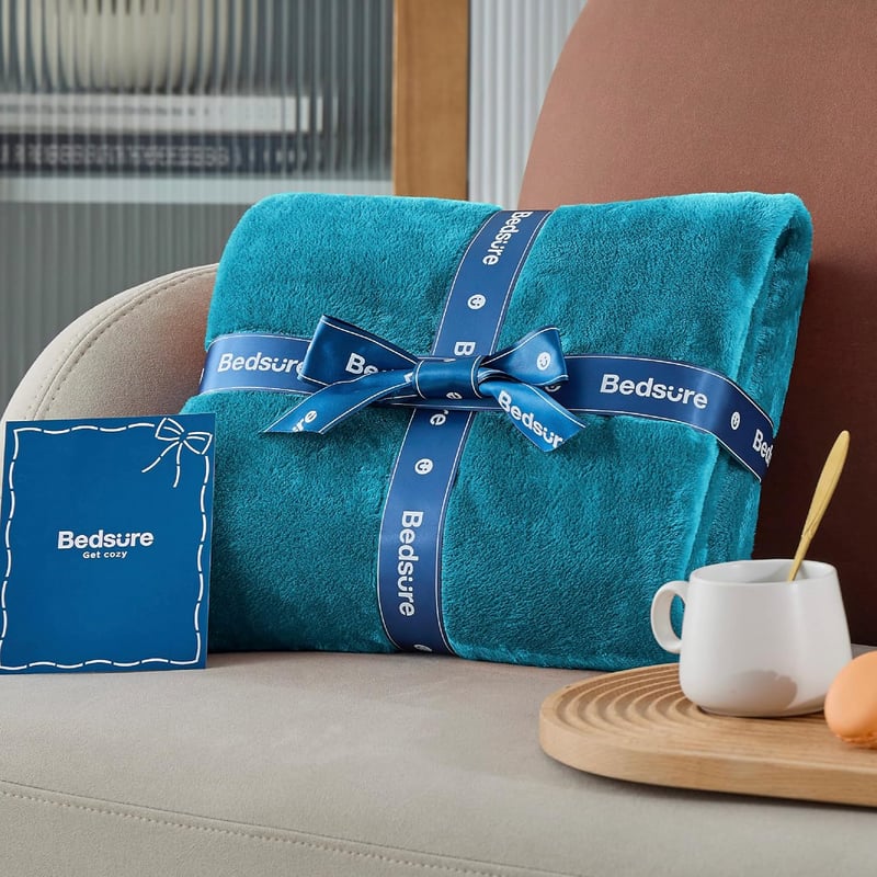 BEDSURE Puha Fleece Takaró 150x200 cm Türkiz Kanapé Pléd Meleg Téli Blanket