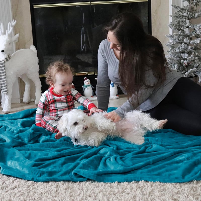BEDSURE Puha Fleece Takaró 150x200 cm Türkiz Kanapé Pléd Meleg Téli Blanket