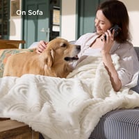 BEDSURE Puha Fleece Takaró Kanapéra 150x200 cm Krém Fehér 4