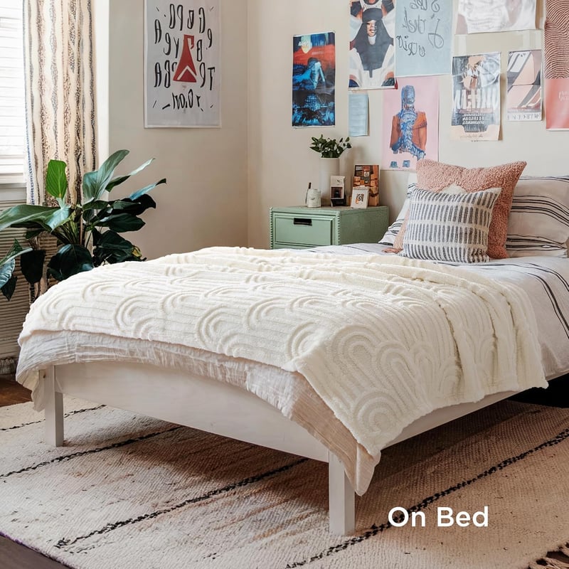 BEDSURE Puha Fleece Takaró Kanapéra 150x200 cm Krém Fehér