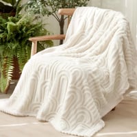 BEDSURE Puha Fleece Takaró Kanapéra 150x200 cm Krém Fehér 7