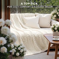 BEDSURE Puha Fleece Takaró Kanapéra 150x200 cm Krém Fehér 2