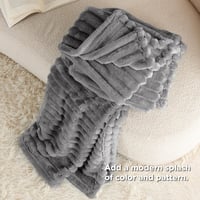 BEDSURE Puha Gyapjú Takaró 130x170cm Szürke Kanapé és Ágy Pléd 4