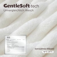 BEDSURE Puha Gyapjú Takaró - Meleg Polár Pléd Kanapéra, Bolyhos Kötött Ágytakaró, Kényelmes Dekorációs Pléd Nappaliba, Gyapjúfehér, 130x170  5