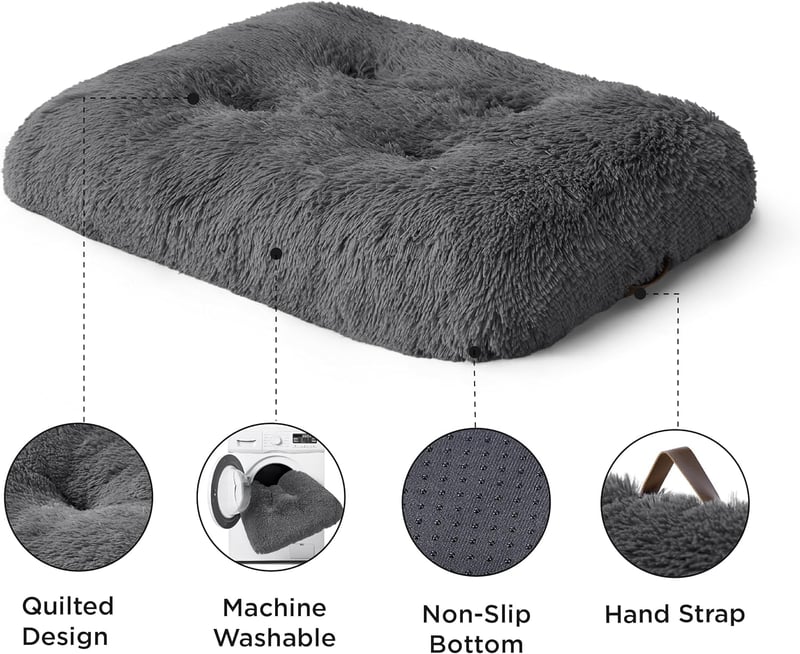 BEDSURE Puha Kutyaágy Nagy Kutyáknak 104x69cm Mosható Szürke