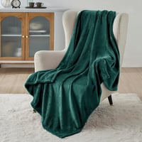 BEDSURE Puha plüss polár takaró sötétzöld 130 x 150 cm kanapéra gyerekeknek téli takaró nappaliba 1