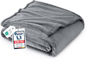 BEDSURE Mekana flis deka XL 150x200 cm - Topli zimski prekrivač za kauč i krevet + 2 komada