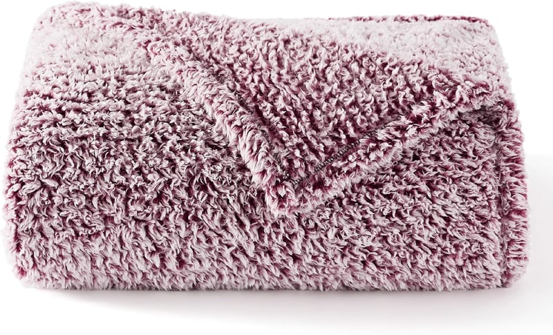Bedsure Sherpa Ágytakaró Piros XL 150x200cm - Puha Kanapé Takaró Meleg Plüss Blanket