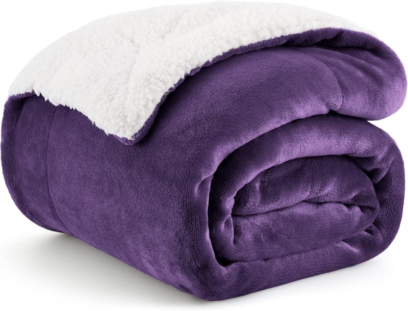 Bedsure Sherpa Kétoldalas Takaró, Extra Vastag Puha Kanapé Pléd Flanel Anyagból