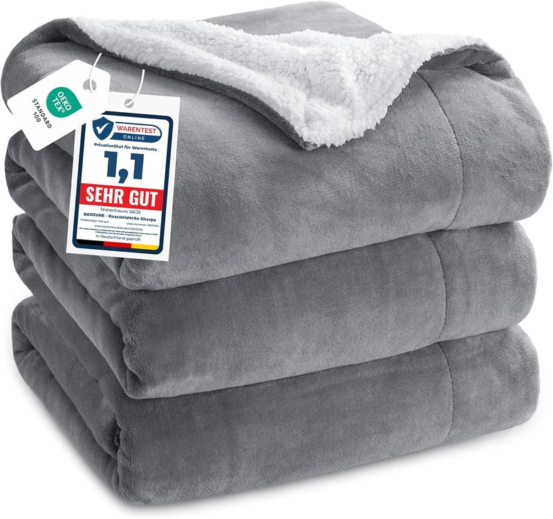 Bedsure Sherpa kétoldalas takaró, puha kanapé és ágytakaró, extra vastag meleg fleece