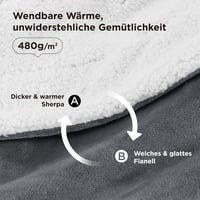 Bedsure Sherpa kétoldalas takaró, puha kanapé és ágytakaró, extra vastag meleg fleece 3