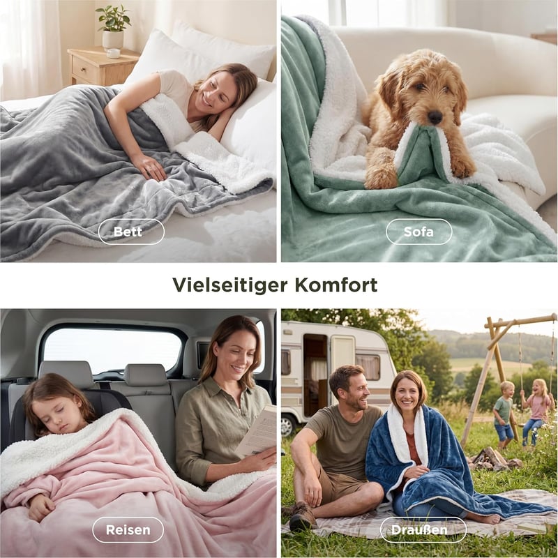 Bedsure Sherpa kétoldalas takaró, puha kanapé és ágytakaró, extra vastag meleg fleece