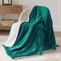 Bedsure Sherpa plüss takaró - sötétzöld - 150x200 cm 3