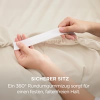 Bedsure napínacie prestieradlo 180x200 cm z mikrovlákna, chránič matraca s výškou do 30 cm, na boxspring posteľ, priedušné, rýchloschnúce, béžové 4
