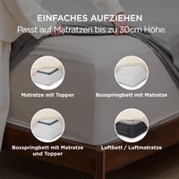 Bedsure napínacie prestieradlo 180x200 cm z mikrovlákna, chránič matraca s výškou do 30 cm, na boxspring posteľ, priedušné, rýchloschnúce, béžové 3