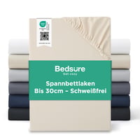 Bedsure napínacie prestieradlo 180x200 cm z mikrovlákna, chránič matraca s výškou do 30 cm, na boxspring posteľ, priedušné, rýchloschnúce, béžové 1