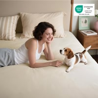 Bedsure napínacie prestieradlo 180x200 cm z mikrovlákna, chránič matraca s výškou do 30 cm, na boxspring posteľ, priedušné, rýchloschnúce, béžové 6