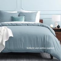 BEDSURE Szürke-kék ágyneműhuzat szett 135x200 paplanhuzat cipzárral 80x80 párnahuzat poliészter mikroszál Oeko-Tex 2 részes 3
