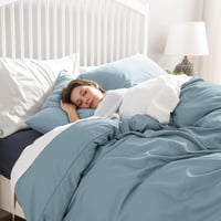 BEDSURE Szürke-kék ágyneműhuzat szett 135x200 paplanhuzat cipzárral 80x80 párnahuzat poliészter mikroszál Oeko-Tex 2 részes 2