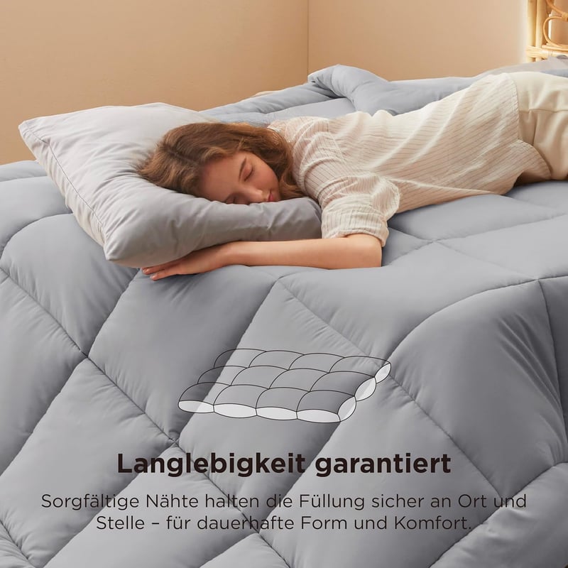 BEDSURE Téli Paplan 135x200 cm, Meleg Puha Takaró Allergiásoknak, 450g/m² Töltés
