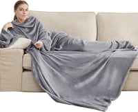 Bedsure Ujjas Takaró - Viselhető Polár Pléd Felnőtteknek 150x200 cm - Kényelmes TV Takaró Ujjakkal - Géppel Mosható 1