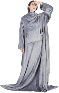 Bedsure Ujjas Takaró - Viselhető Polár Pléd Felnőtteknek 150x200 cm - Kényelmes TV Takaró Ujjakkal - Géppel Mosható 4