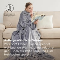 Bedsure Ujjas Takaró - Viselhető Polár Pléd Felnőtteknek 150x200 cm - Kényelmes TV Takaró Ujjakkal - Géppel Mosható 2