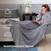 Bedsure Ujjas Takaró - Viselhető Polár Pléd Felnőtteknek 150x200 cm - Kényelmes TV Takaró Ujjakkal - Géppel Mosható 5
