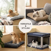 Bedsure XL Kutyafekhely Mosható Szürke 104x69cm Ortopédikus Párna Csúszásmentes 5