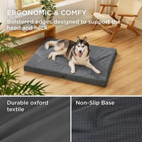 Bedsure XXL ortopédikus kutyaágy mosható sherpa huzattal - szürke - 137x111,5x10 cm 3