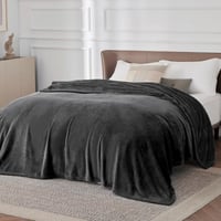 BEDSURE XXL Puha Fleece Takaró 220x240 cm, Meleg Téli Pléd Kanapéra, Sötétszürke 2
