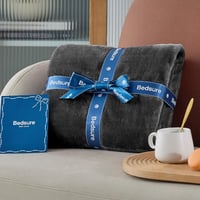 BEDSURE XXL Puha Fleece Takaró 220x240 cm, Meleg Téli Pléd Kanapéra, Sötétszürke 6