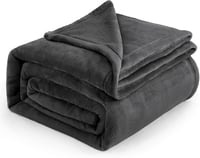 BEDSURE XXL Puha Fleece Takaró 220x240 cm, Meleg Téli Pléd Kanapéra, Sötétszürke 1