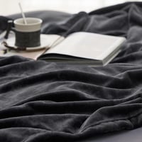 BEDSURE XXL Puha Fleece Takaró 220x240 cm, Meleg Téli Pléd Kanapéra, Sötétszürke 4