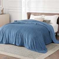 BEDSURE XXL Puha Fleece Takaró 220x240 cm, Meleg Téli Pléd Világoskék 2
