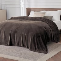 BEDSURE XXL Puha Fleece Takaró 230x270 cm, Meleg Téli Pléd Kanapéra, Barna - 270 x 230 inches, Brown 2
